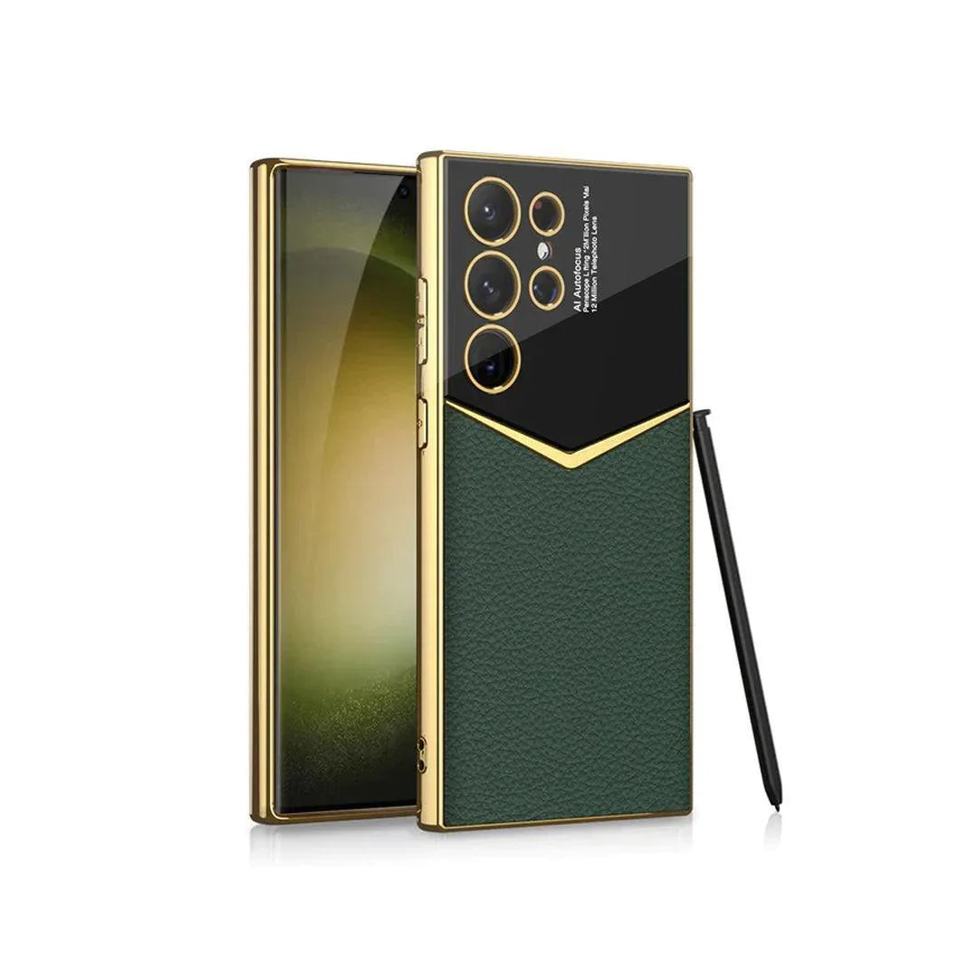 Gold Plated Leather Protective Case - SCS India