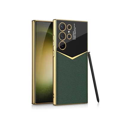 Gold Plated Leather Protective Case - SCS India