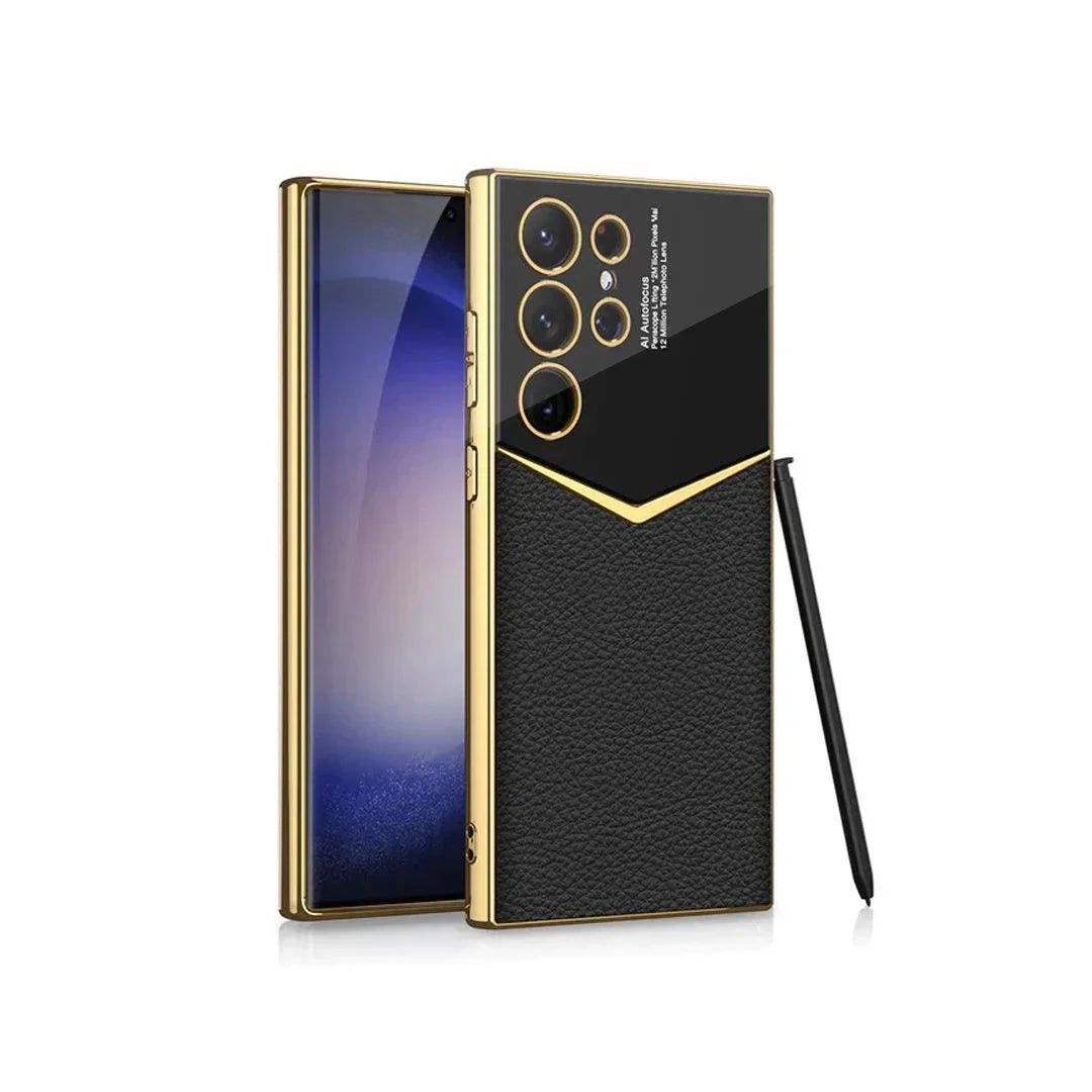 Gold Plated Leather Protective Case - SCS India